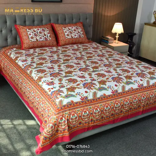 Blossom Dreams Print Bed Sheet – Persian Red