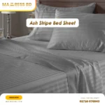 Premium Ash Stripe Bed Sheet