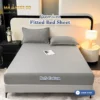 Premium Soft Cotton Fitted Bed Sheet | Best for Sensitive Skin 2 Close-up of an Ash Premium soft cotton fitted bed sheet showing the high-quality fabric texture.