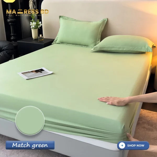 Premium Soft Cotton Fitted Bed Sheet - Match Green