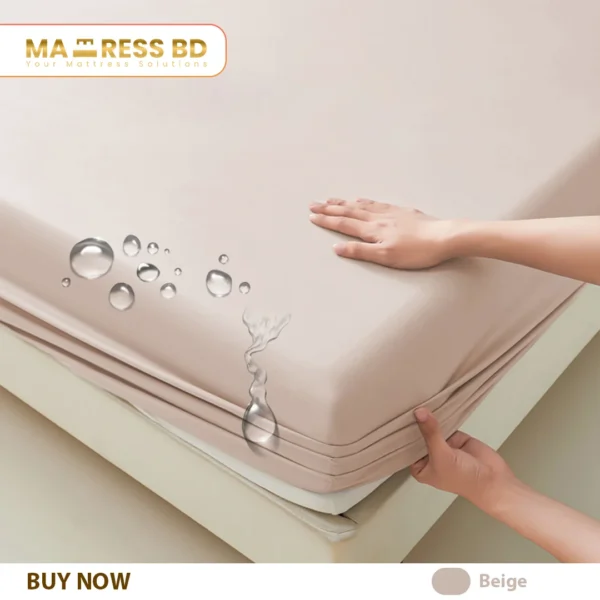 Imported Waterproof Fitted Sheet - Beige