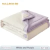 Cotton AC Quilt - Imported | Ultra-Soft Lightweight Summer Blanket 4 White and Purple mbd