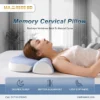 Ergonomic memory cervical pillow with contoured neck support curve.