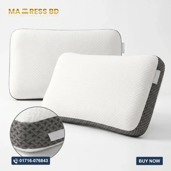 Latex spring pillow - imported with balanced head elevation and spinal alignment.